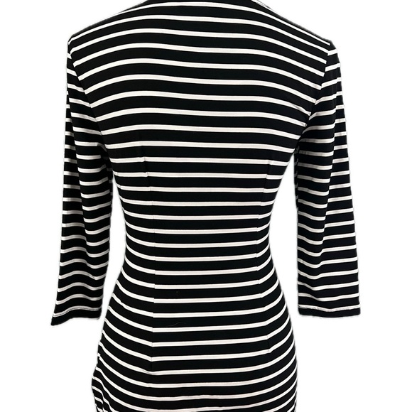Rephyllis Black & White Striped Bodycon Dress - Size M - Picture 6 of 9